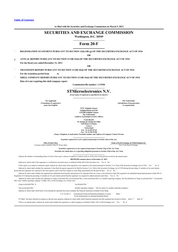 Thumbnail STMicroelectronics 20-F Annual Report 2011