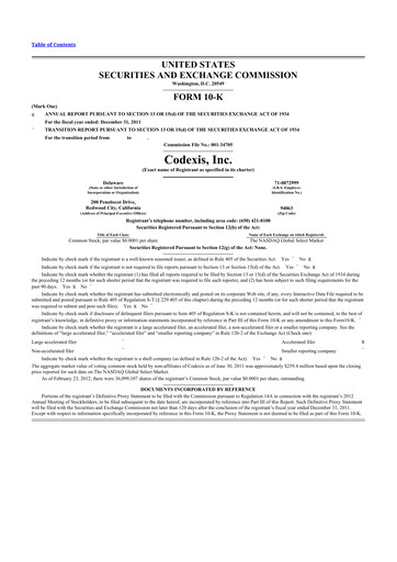 Thumbnail Codexis
 10-K Annual Report 2011