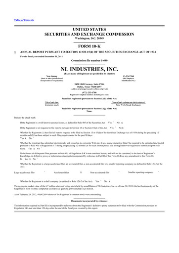 Thumbnail NL Industries 10-K Annual Report 2011