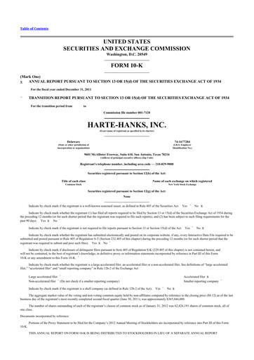 Thumbnail Harte Hanks 10-K Annual Report 2011