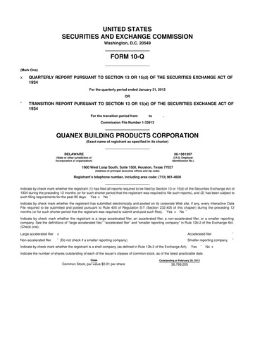 Thumbnail Quanex Building Products 10-Q Quarterly Report FY2012 