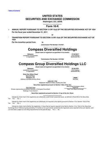 Thumbnail Compass Diversified Holdings 10-K Annual Report 2011