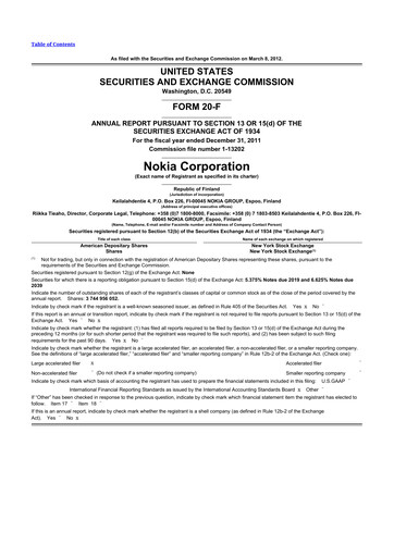 Miniature Nokia 20-F Rapport annuel 