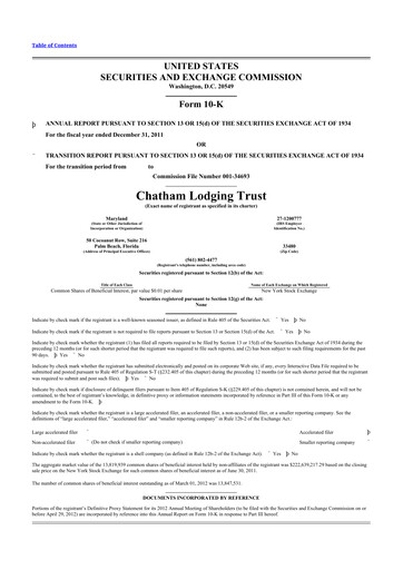Thumbnail Chatham Lodging Trust 10-K Annual Report 2011