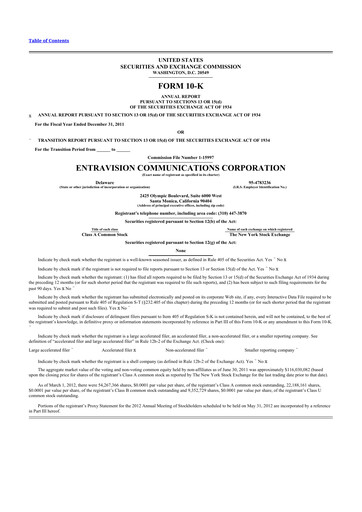 Thumbnail Entravision Communications
 10-K Annual Report 2011