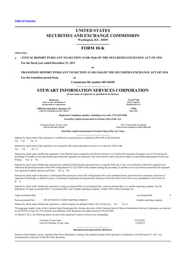 Thumbnail Stewart Information Services 10-K Annual Report 2011