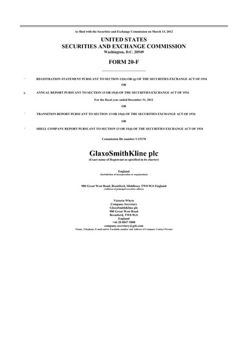 Miniature GSK plc 20-F Rapport annuel 