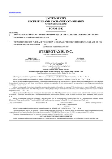 Thumbnail Stereotaxis 10-K Annual Report 2011