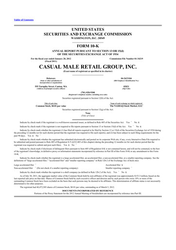 Thumbnail Destination XL 10-K Annual Report 2011
