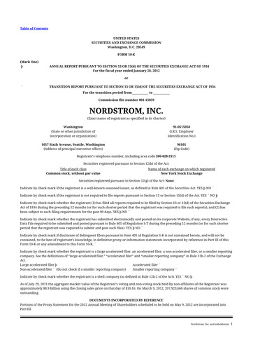 Thumbnail Nordstrom 10-K Annual Report 2011