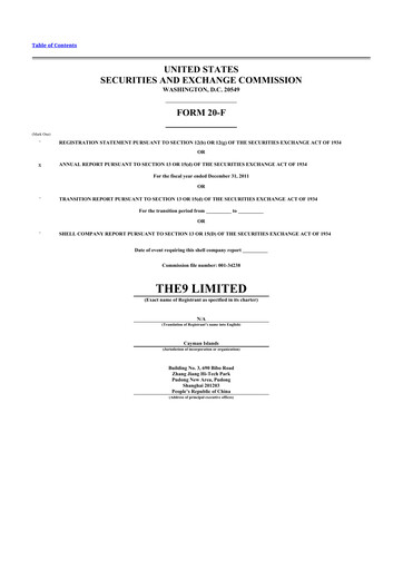 Thumbnail The9 20-F Annual Report 2011