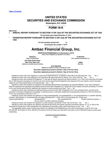 Thumbnail Octave Specialty Group 10-K Annual Report 2011