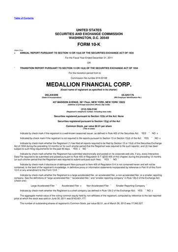 Thumbnail Medallion Financial Corp. 10-K Annual Report 