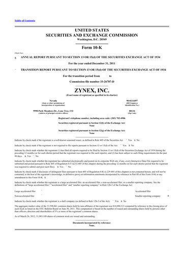 Thumbnail Zynex 10-K Annual Report 2011