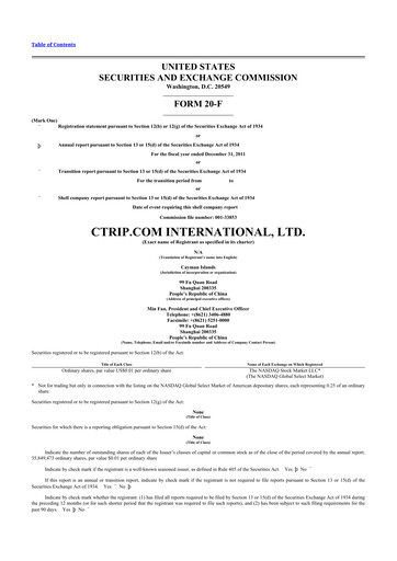 Thumbnail Trip.com 20-F Annual Report 2011