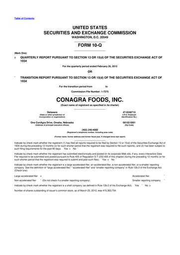 Thumbnail Conagra Brands
 10-Q Quarterly Report FY2012 