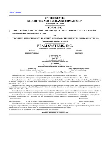 Thumbnail EPAM Systems
 10-K Annual Report 