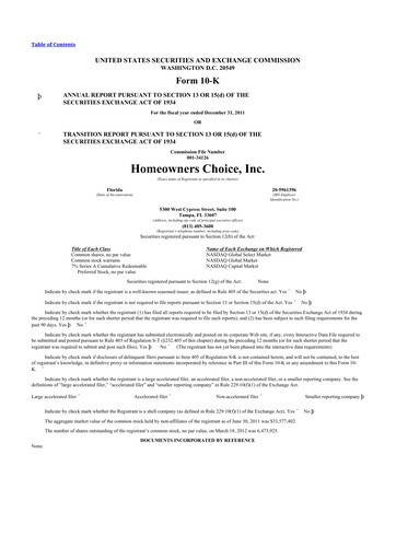 Miniature HCI Group
 10-K Rapport annuel 2011