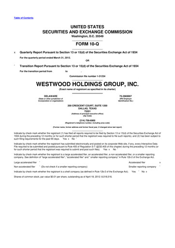 Thumbnail Westwood Holdings Group 10-Q Quarterly Report FY2012 