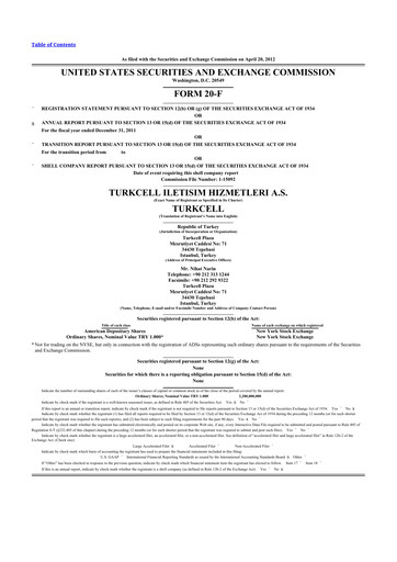 Thumbnail Turkcell 20-F Annual Report 