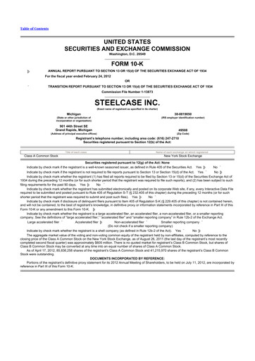 Thumbnail Steelcase 10-K Annual Report 2012