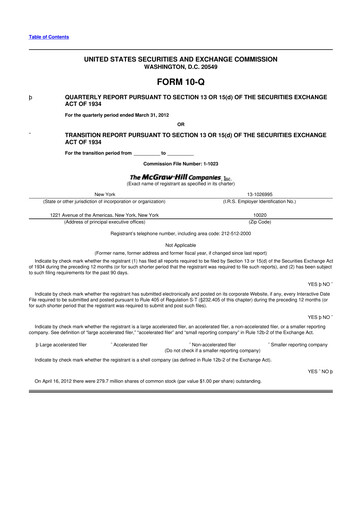 Thumbnail S&P Global 10-Q Quarterly Report FY2012 