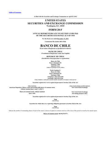 Thumbnail Banco de Chile
 20-F Annual Report 