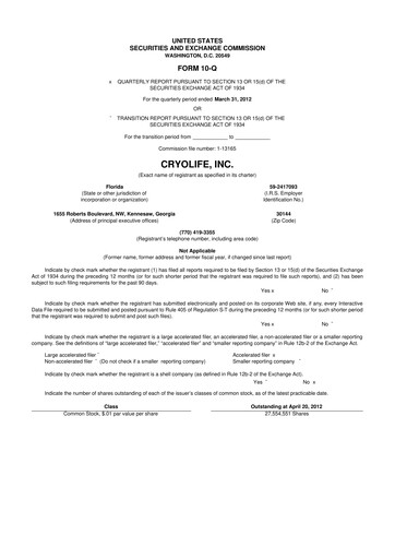 Thumbnail Artivion 10-Q Quarterly Report FY2012 