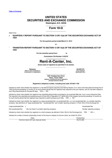 Thumbnail Upbound Group 10-Q Quarterly Report FY2012 