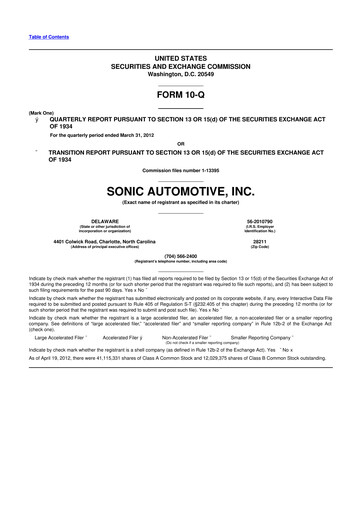 Thumbnail Sonic Automotive
 10-Q Quarterly Report FY2012 