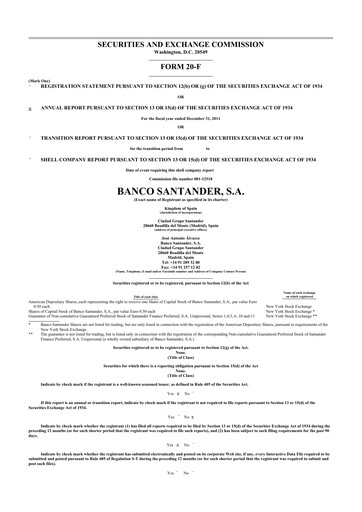 Vorschaubild Santander 20-F Jahresbericht 