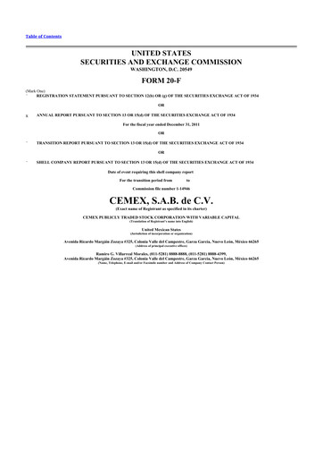 Vorschaubild Cemex 20-F Jahresbericht 