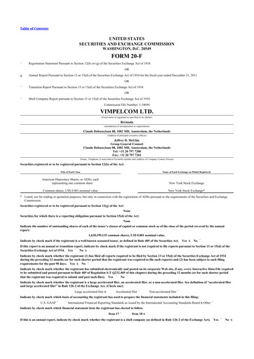 Thumbnail VEON 20-F Annual Report 