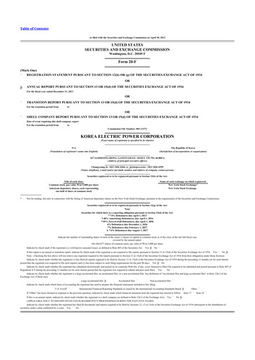 Thumbnail Korea Electric Power 20-F Annual Report 