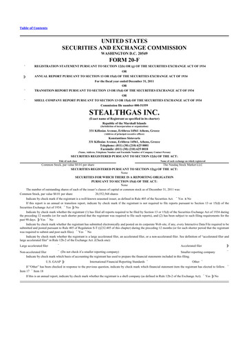 Thumbnail StealthGas 20-F Annual Report 