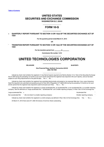 Thumbnail RTX 10-Q Quarterly Report FY2012 