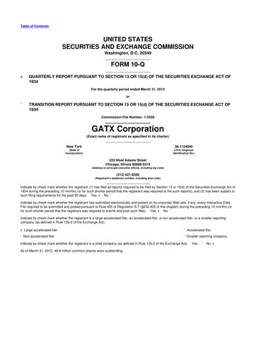Thumbnail GATX 10-Q Quarterly Report FY2012 