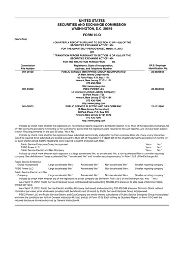 Miniature PSEG 10-Q Rapport trimestriel  