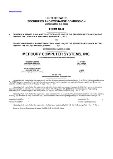 Thumbnail Mercury Systems 10-Q Quarterly Report FY2012 
