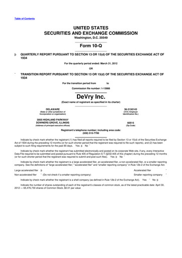 Thumbnail Adtalem Global Education
 10-Q Quarterly Report FY2012 