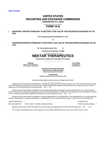 Thumbnail Nektar Therapeutics
 10-Q Quarterly Report FY2012 