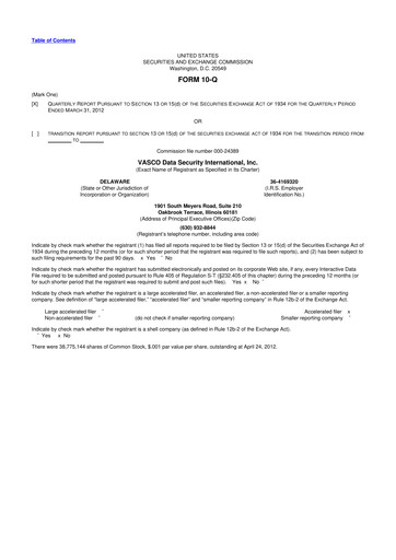 Vorschaubild OneSpan 10-Q Quartalsbericht 2012 