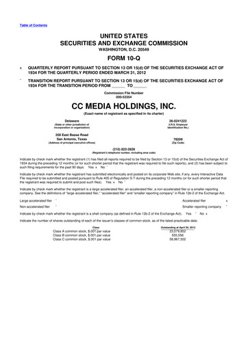 Thumbnail iHeartMedia
 10-Q Quarterly Report FY2012 