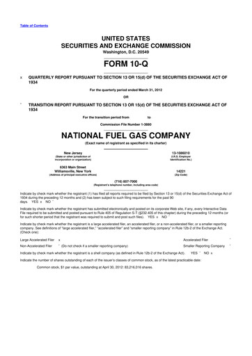 Thumbnail National Fuel Gas
 10-Q Quarterly Report FY2012 