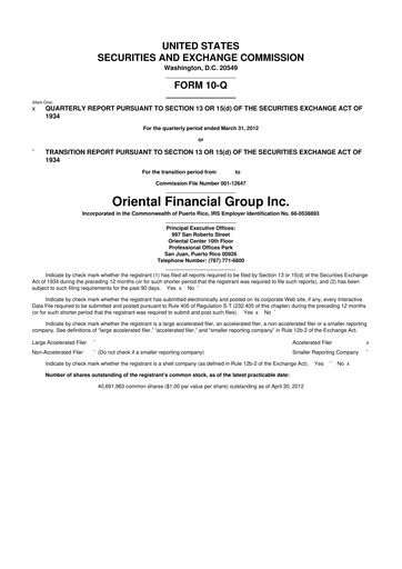 Thumbnail OFG Bancorp
 10-Q Quarterly Report FY2012 