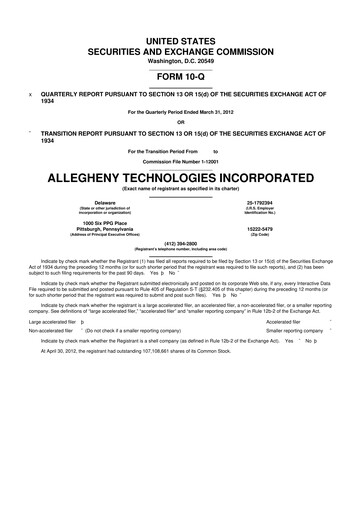 Thumbnail ATI Inc.
 10-Q Quarterly Report FY2012 
