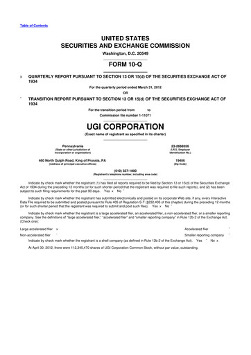 Thumbnail UGI Corporation
 10-Q Quarterly Report FY2012 