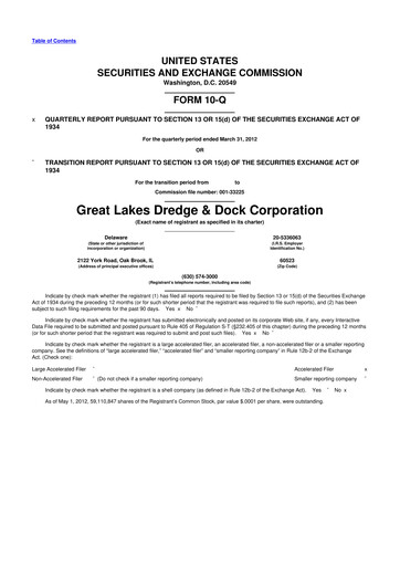 Thumbnail Great Lakes Dredge & Dock Corp. 10-Q Quarterly Report FY2012 