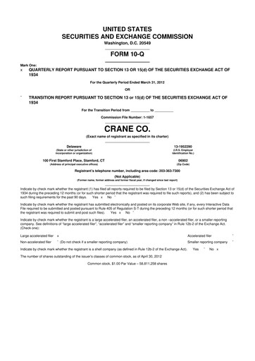 Thumbnail Crane NXT 10-Q Quarterly Report FY2012 