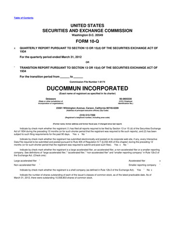 Thumbnail Ducommun 10-Q Quarterly Report FY2012 